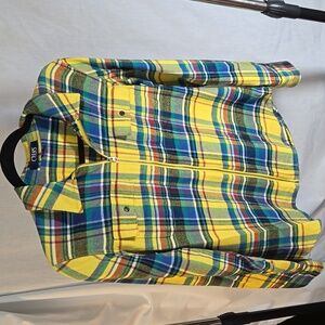 Chaps, Women's Long Sleeve Pullover, Patterned, Zip-Up, Size M, Yellow, Multicol